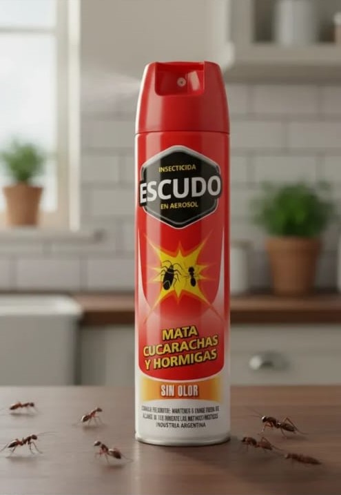 Mata Cucarachas y Hormigas Sin Olor Escudo
